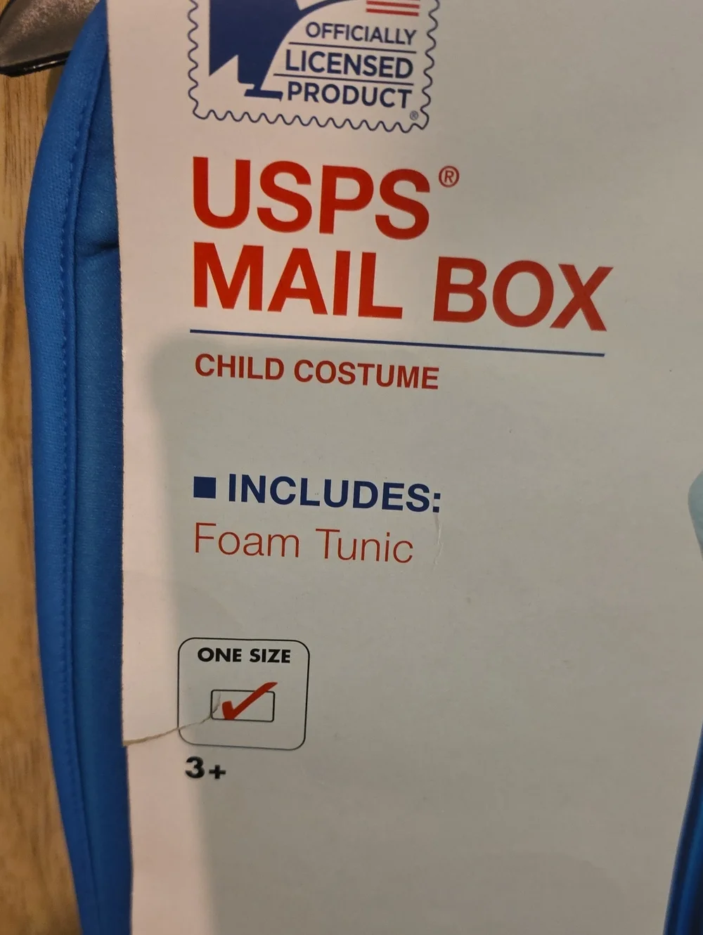 KIDS ONE SIZE USPS MAIL BOX COSTUME